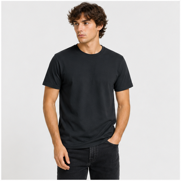 Men's Short Sleeve T-Shirt Pack, Big & Tall, Crewneck Cotton T-Shirts for Men, Value Packs - model view