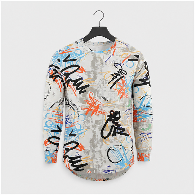 Mens Hipster Hip Hop Short Sleeve Print T-Shirt Shirts Men - front view