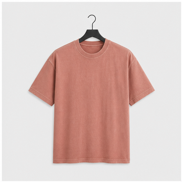 Men's Heavy Weight Boxy Crew Neck Short Sleeve T-Shirt - front view