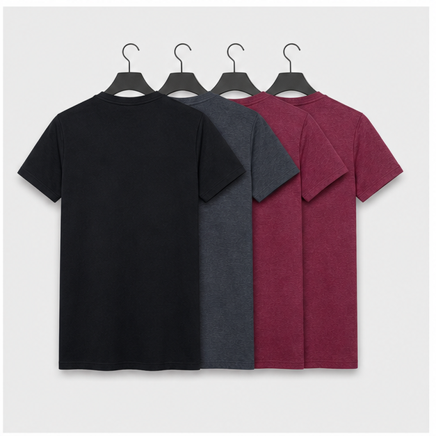 Mens T Shirts Soft Cotton Blend Crew Neck Tee S - 4XL Athletic Fit Plain Casual T-Shirt for Men - back view