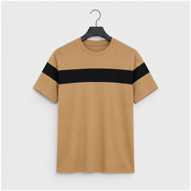 Men's Short Sleeve Tee Color Block Crew Neck Pullover Casual Basic Shirts - front view